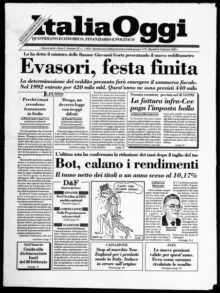 Italia oggi : quotidiano di economia finanza e politica